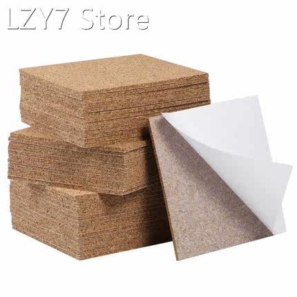 50PCS 95x95mm Self Adhesive Square Cork Sheets for DIY Coast