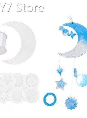 Moon Wind Chime Silicone Mold DIY Hanging Decoration Molds H