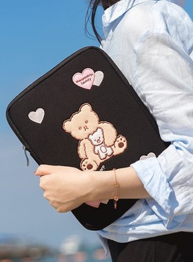 Sleeve for iPad Pouch Tablet Case Cute Cartoon INS Bear Emb