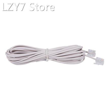 6P2C RJ11 Male to Male Plug Telephone Line Cable Wire 5M