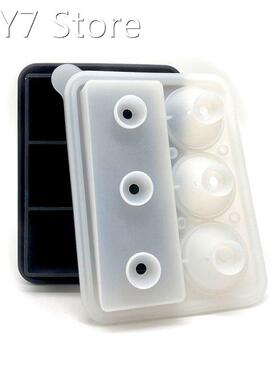 6 Cell Ice Ball Mold Silicone Ice Cube Trays Whiskey Ice Bal