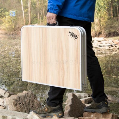 Outdoor Portable Folding Table Lightweight Aluminum Alloy Wi