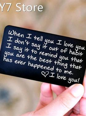 New Year Love Note Boyfriend Gifts Engraved Wallet Cards Ins