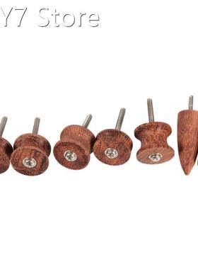 7Pcs Rosewood Leather Burnisher Kit Polishing Head Wood Edge
