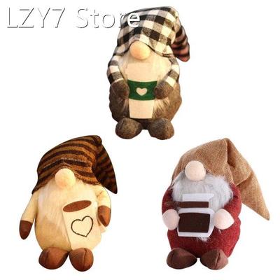Christmas Coffee Gnome Plush Stuffed Plush Elf Doll Toy Hand