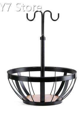 Countertop Iron Drain Rack Hanging Fruit Vegetables Basket B