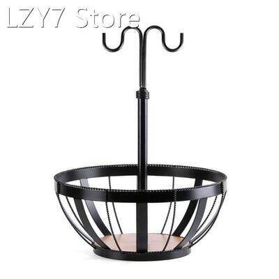 Countertop Iron Drain Rack Hanging Fruit Vegetables Basket B