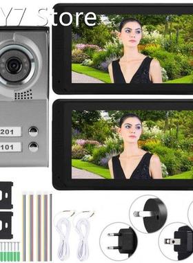 2 Apartments 7in WIFI Wired Video Doorbell Phone Intercom Do