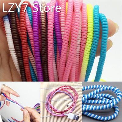10Pcs/lot Spiral USB Data Charger Cable Cord Protector Wrap