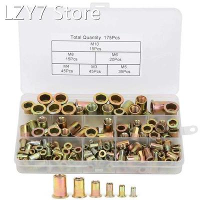175Pcs Rivet Nut Color-Plated Zinc Steel M3/4/5/6/8/10 Metri