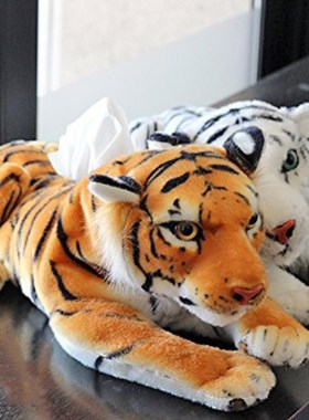 Plush Simulation Leopard Tiger  Toy Napkin Paper Holder Tis