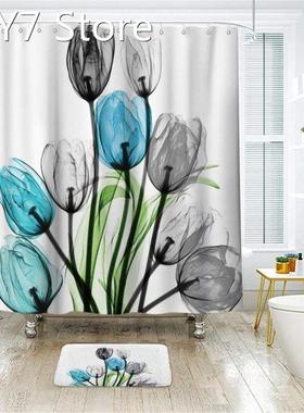 Tulip Shower Curtain Home Bathroom Mat Set Shower Curtain To