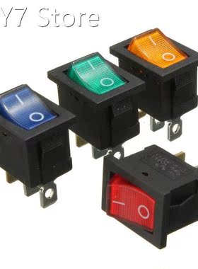 Universal 3 Pins ON/OFF Rocker Switch w/ LED illuminated Car