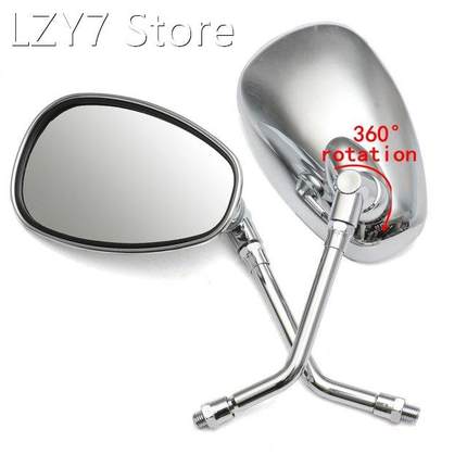 Pair 10mm Universal Motorcycle Rear View Mirror Rearview Sid