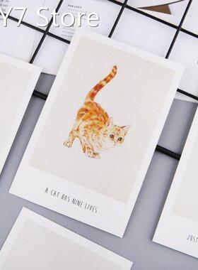 30 Sheets Cat Paintings Retro Vintage Postcard Christmas Gif