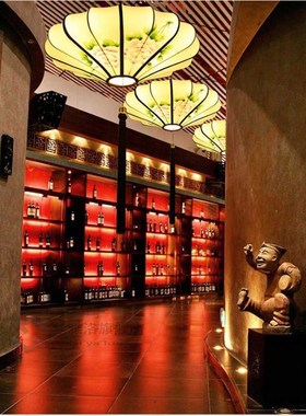 Retro Chinese Style Zen Antique LED Chandelier Restaurant Li