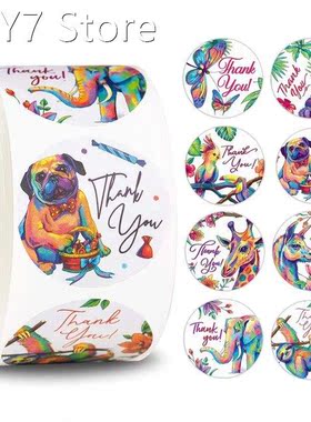 100-500pcs 1Inch Animal Thank You Stickers Seal Label For Sc
