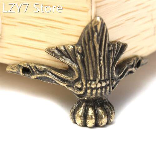 4PCS 40x30mm Antique Wood Box Feet Leg Corner Protector Tria