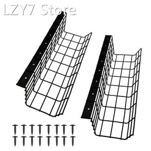 2Pcs Under Desk Cable Management Tray Wire Cord Power Strip