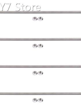 4pcs 320mm x M8 Stainless Steel Thread Bar Stock Rod Silver