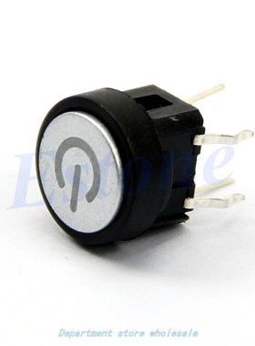 Power Symbol Momentary Latching Computer Case Switch Push Bu