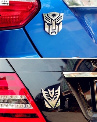 ABS  3d Car Sticker Transformers For Car Auto Logo Window Ta
