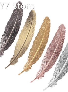 Creative Retro Feather Shaped Metal Bookmark Page Marker For