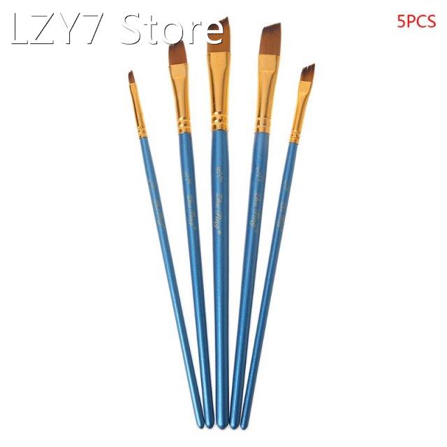 5Pcs Artist Paint Brush Set Nylon Bristles Hair Watercolor A