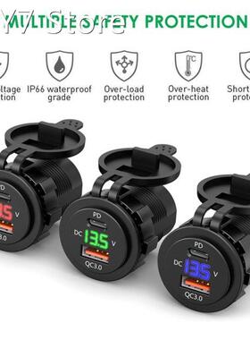 IP66 Water Proof 12V DC Power Delivery QC3.0 Dual Type-c 5V