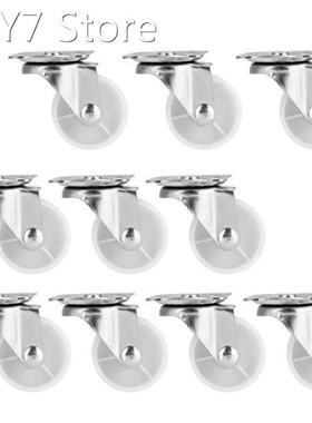 10Pcs White PP Universal Casters Wheels Replacement for Cabi