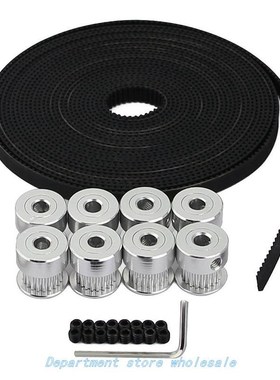 8Pcs 5mm 20 Teeth Aluminum Timing Pulley Wheel+5 Meters Rubb