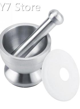 Stainless Steel Mortar Pestle Beans Garlic Spices Foodstuffs