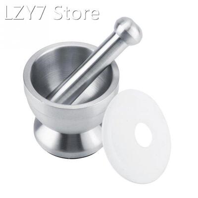 Stainless Steel Mortar Pestle Beans Garlic Spices Foodstuffs