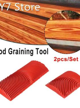 2 Pcs DIY Brush Painting Tool Imitation Wood Graining Patter