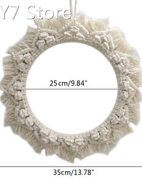 Wall Hanging Mirror Macrame Round Tapestry Boho Decor for Ap