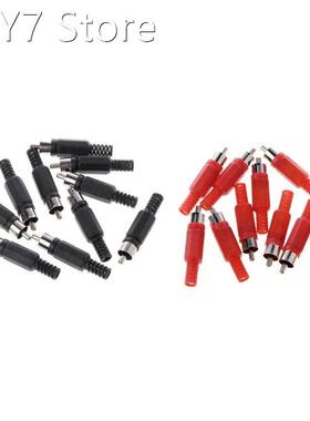 High Quality 20 Pcs Black Red Solder RCA Male Plug Audio Vid