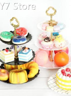 3 Layer Cake Stand Plastic Tiered Holiday Party Serving Stan