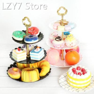 3 Layer Cake Stand Plastic Tiered Holiday Party Serving Stan