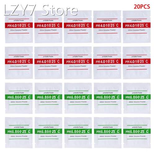20 Pcs PH Buffer Solution Powder PH For Test Meter Measure C
