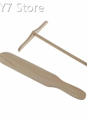 1PCS Practical Wooden Pancake Spreader Crepe Tortilla Rake B