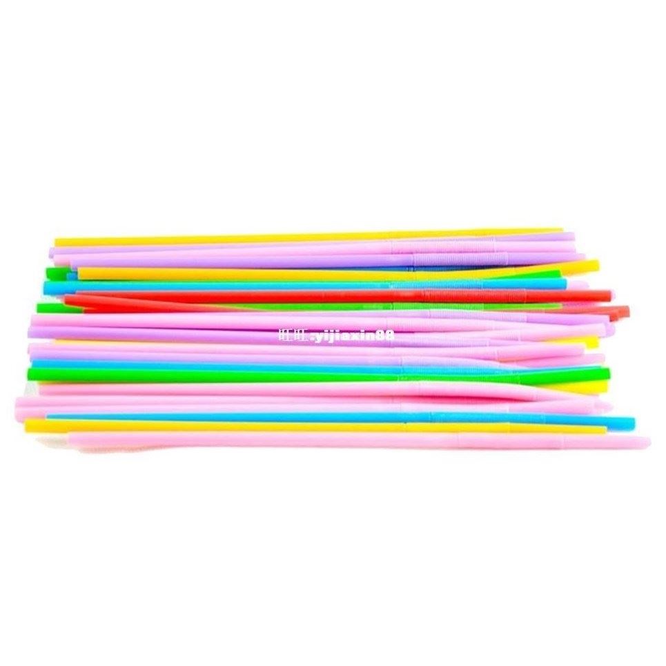 Multicolour Stripes Drinking Straws Extra Long Flexible Drin