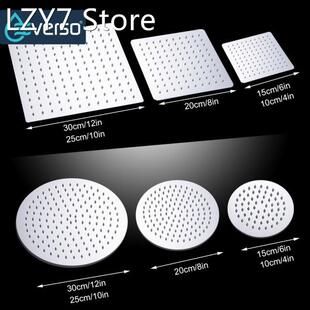 EVERSO 4681012 Bathroom Rain Shower Head Round & Square