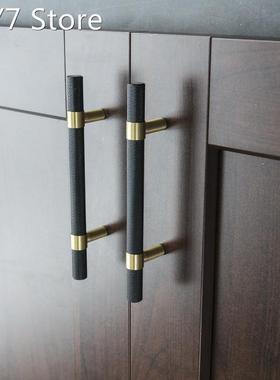Brass grid Nordic modern minimalist furniture hardware cabin