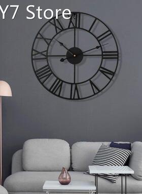 40cm 3D Wall Clock Retro Metal Roman Numeral Wall Clock Iron
