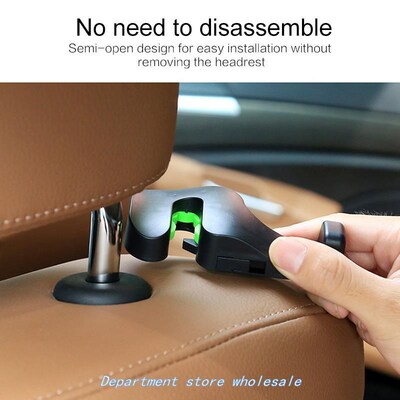 2pcs Car Hook Auto Vehicle Seat Headrest Silica Gel Bag Hook