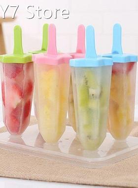 6 Cells Ice Cream Mold with Sucker Holder DIY Dessert Mould