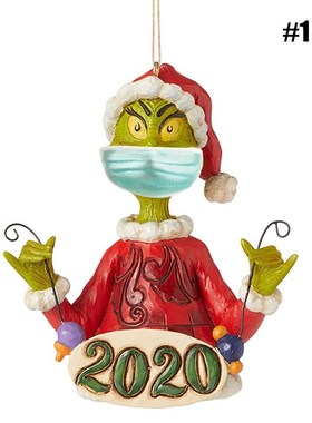 3PCS 2020 Grinch Christmas Ornaments Hanging with Date and