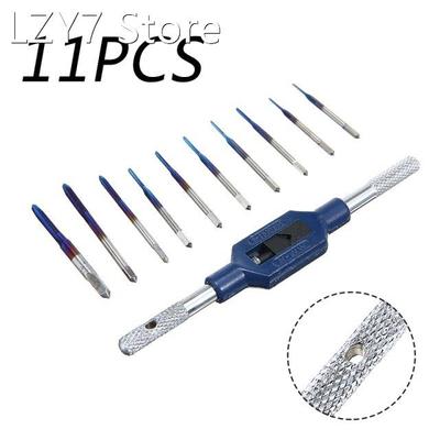 10pcs M1-M3.5 Screw Thread Tap Drill Bit Thread Metric Handl