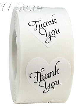 100-500pcs 1inch Heart Thank You Stickers Seal Labels Scrapb