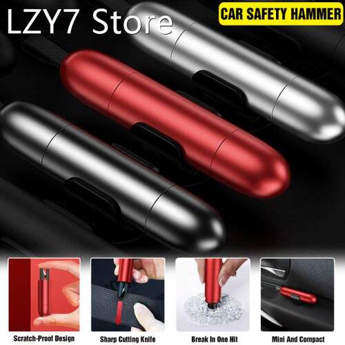 2 in 1 Car Safety Hammer Window Glass Tatter Seat Belt Cutte